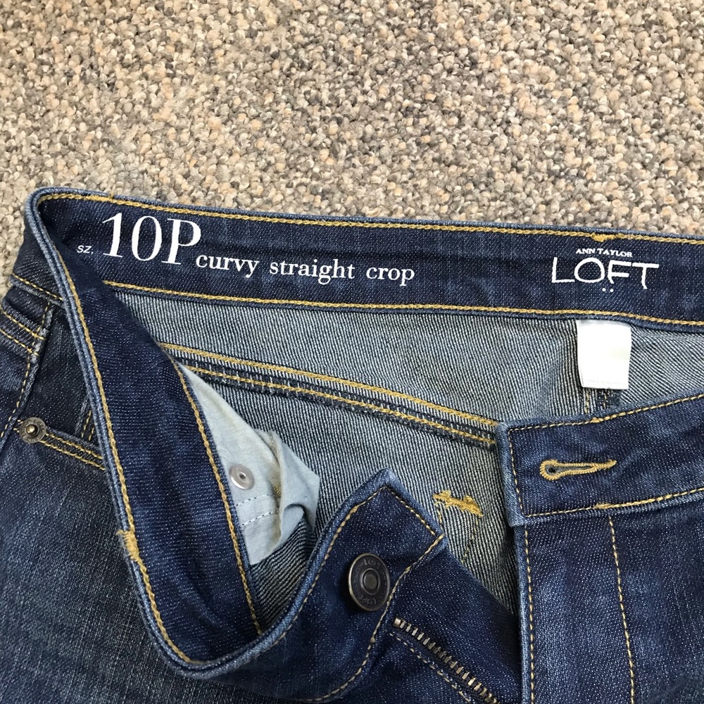 10P Loft Curvy Straight Crop jeans